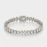 marquise shape natural diamond tennis bracelet in 14k gold white gold