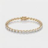 mixed shape natural diamond tennis bracelet in 14k gold