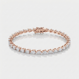 mixed shape natural diamond tennis bracelet in 14k gold rose gold