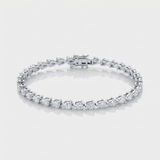 mixed shape natural diamond tennis bracelet in 14k gold white gold