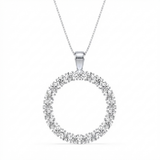 diamond halo circle natural diamond pendant necklace in 14k gold white gold