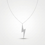 lightning bolt pave natural diamond pendant necklace in 14k gold white gold