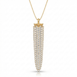 tapered pave bar natural diamond pendant necklace in 14k gold