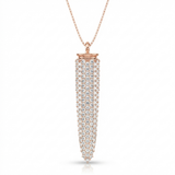 tapered pave bar natural diamond pendant necklace in 14k gold rose gold