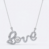love script natural diamond pendant necklace in 14k gold white gold