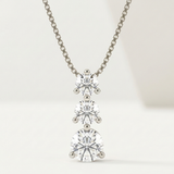 graduated round natural diamond drop pendant necklace in 14k gold white gold