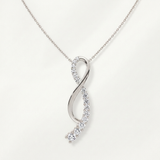 infinity curve natural diamond pendant necklace in 14k gold white gold