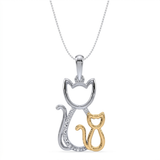 mother and child natural diamond pendant necklace in 14k gold white gold