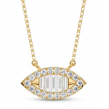 marquise eye natural diamond pendant necklace in 14k gold