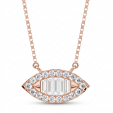 marquise eye natural diamond pendant necklace in 14k gold rose gold
