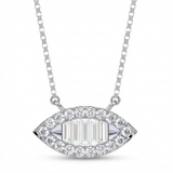 marquise eye natural diamond pendant necklace in 14k gold white gold