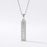 triple bar pave natural diamond pendant necklace in 14k gold white gold