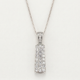 pave barrel natural diamond pendant necklace in 14k gold white gold