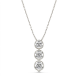 graduated triple bezel natural diamond drop pendant necklace in 14k gold white gold