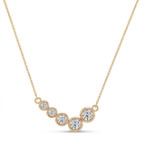graduated bezel natural diamond station necklace in 14k gold