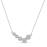 graduated bezel natural diamond station necklace in 14k gold white gold