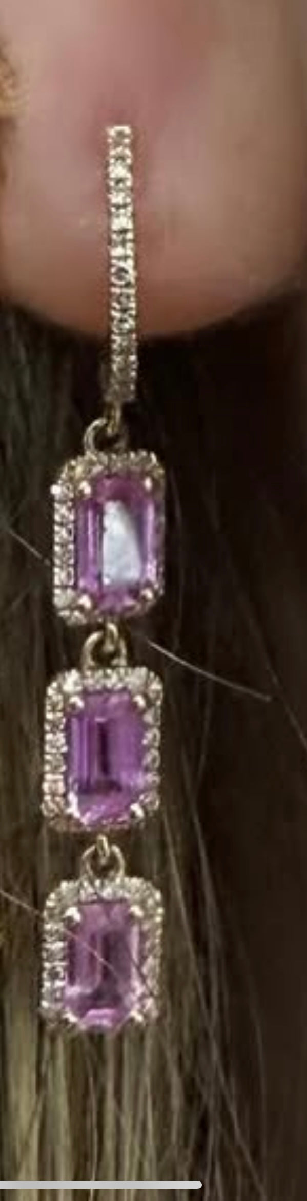 Pink Sapphire Huggies