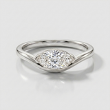 bezel oval lab-grown diamond solitaire ring in 14k gold white gold