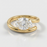 wrap around solitaire lab-grown diamond ring in 14k gold