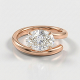 wrap around solitaire lab-grown diamond ring in 14k gold rose gold
