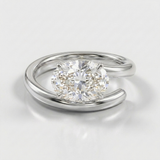 wrap around solitaire lab-grown diamond ring in 14k gold white gold