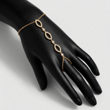 oval link natural diamond hand chain in 14k gold rose gold