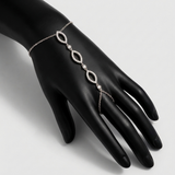 oval link natural diamond hand chain in 14k gold white gold