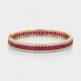 ruby and natural diamond tennis bracelet in 14k gold