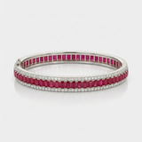ruby and natural diamond tennis bracelet in 14k gold white gold