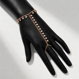natural diamond station hand chain classic in 14k gold rose gold