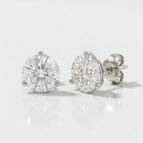 classic round lab-grown diamond stud earrings in 14k gold white gold