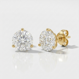 classic round lab-grown diamond stud earrings in 14k gold
