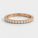 classic round natural diamond eternity band ring in 14k gold rose gold