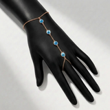 turquoise station natural diamond hand chain in 14k gold