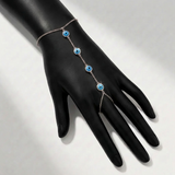 turquoise station natural diamond hand chain in 14k gold white gold