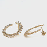 Marquee shape diamond earrings open circle