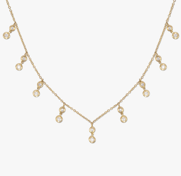 9 Station Diamond Dangle Necklace