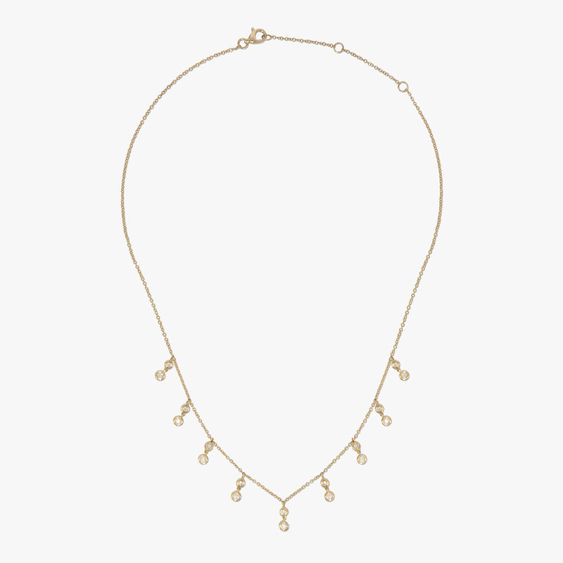 9 Station Diamond Dangle Necklace