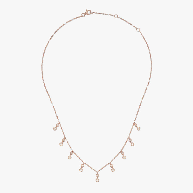 9 Station Diamond Dangle Necklace